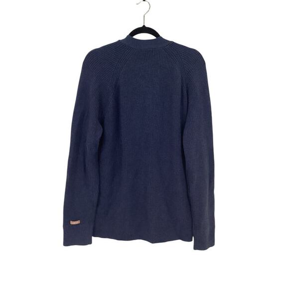 Lunya Cozy Cotton Silk Button Front Cardigan In Deep Blue Heather Size L - XL - Picture 5 of 10